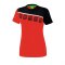 Erima 5-C T-Shirt Damen Rot Schwarz | - Rot