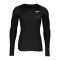 Nike Pro Tight-Fit Sweatshirt Schwarz Weiss F010 - schwarz