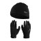 Nike Fleece Mütze Handschuhe Set Schwarz F082 - schwarz