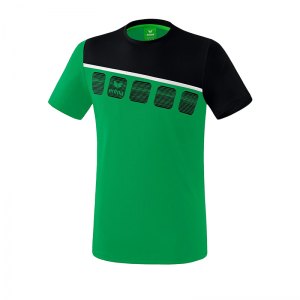 erima-5-c-t-shirt-gruen-schwarz-fussball-teamsport-textil-t-shirts-1081905.png
