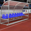 Spielerkabine Champion - vollverschweißt | Sitzfarbe blau