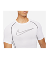 Nike Pro Shortsleeve Shirt Weiss Schwarz F100 - weiss