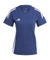 adidas Tiro 24 T-Shirt Damen Blau Weiss - blau