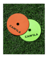 Cawila Floormarker 24er Set inkl. Halter | Markierungsscheiben, 12 x gelb und 12 x orange - gelb