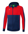 Erima Six Wings Kapuzenjacke Blau Rot - blau