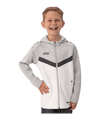 JAKO Iconic Kapuzenjacke Kids Weiss Grau F016 | - weiss