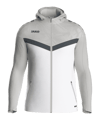 JAKO Iconic Kapuzenjacke Kids Weiss Grau F016 | - weiss