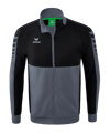 Erima Six Wings Trainingsjacke Grau Schwarz - grau