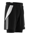 adidas Tiro 24 2in1 Short Schwarz Weiss - schwarz