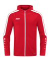 JAKO Power Kapuzenjacke Rot Weiss F100 - rot