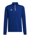 adidas Entrada 22 HalfZip Sweatshirt | Blau Weiss - blau