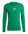 adidas Team Base Top langarm Dunkelgrün - gruen