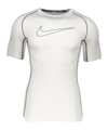 Nike Pro Shortsleeve Shirt Weiss Schwarz F100 - weiss