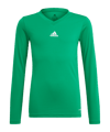 adidas Team Base Top langarm Kids Dunkelgrün