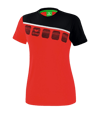Erima 5-C T-Shirt Damen Rot Schwarz - rot