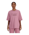 New Balance Iconic Collegiate Jersey Oversize T-Shirt Damen FRSE - rosa