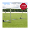 Fußballtore Eco 7,32x2,44 m vollverschweißt | mit Rollen - silber