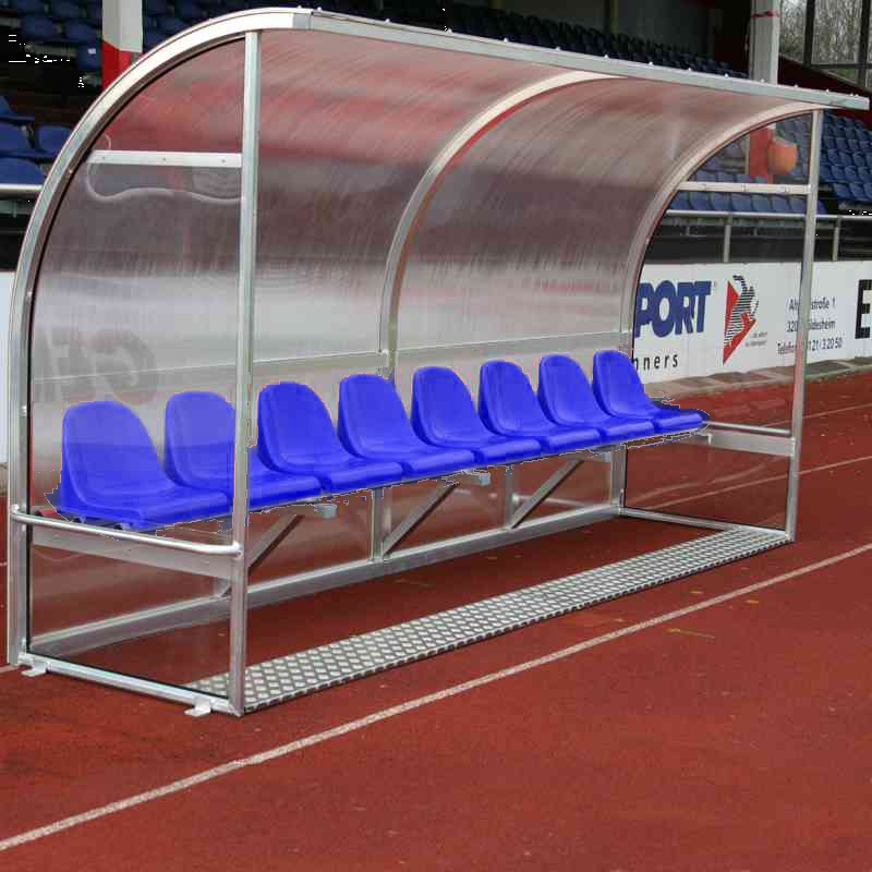 Spielerkabine Champion - vollverschweißt | Sitzfarbe blau