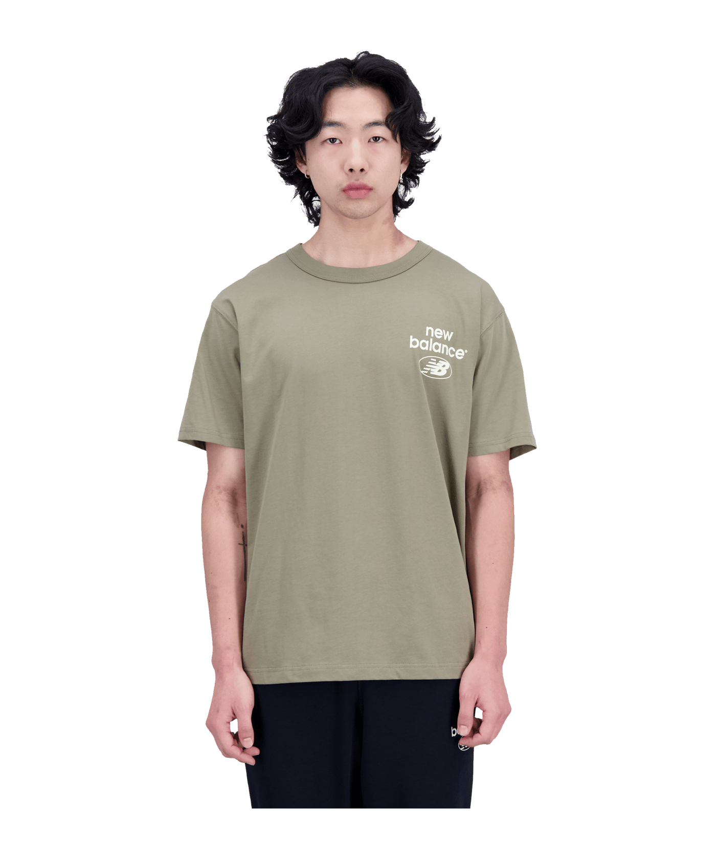New Balance Essentials Logo T-Shirt Grün FCGN - gruen