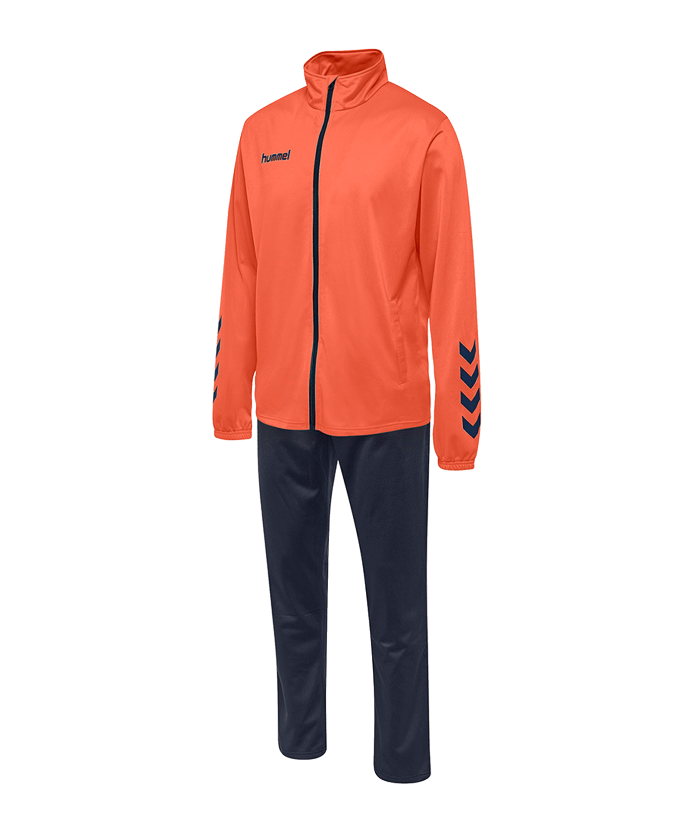 Hummel hmlPROMO Poly Trainingsanzug Grün F3408 - orange