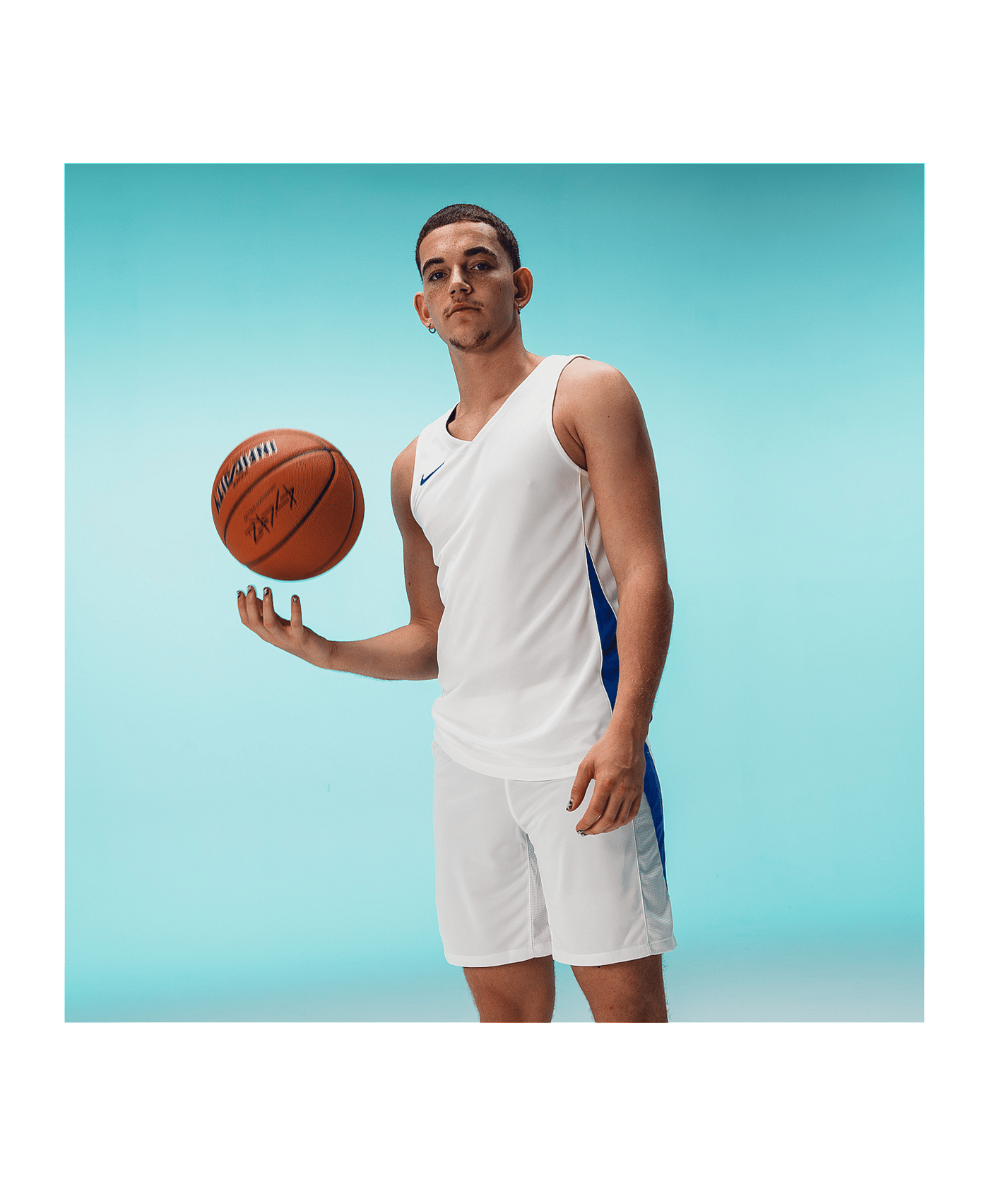 Nike Team Basketball Stock Short Weiss Blau F102 - weiss