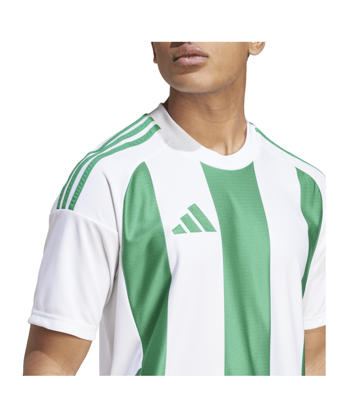 adidas Striped 24 Trikot Weiss Grün - weiss