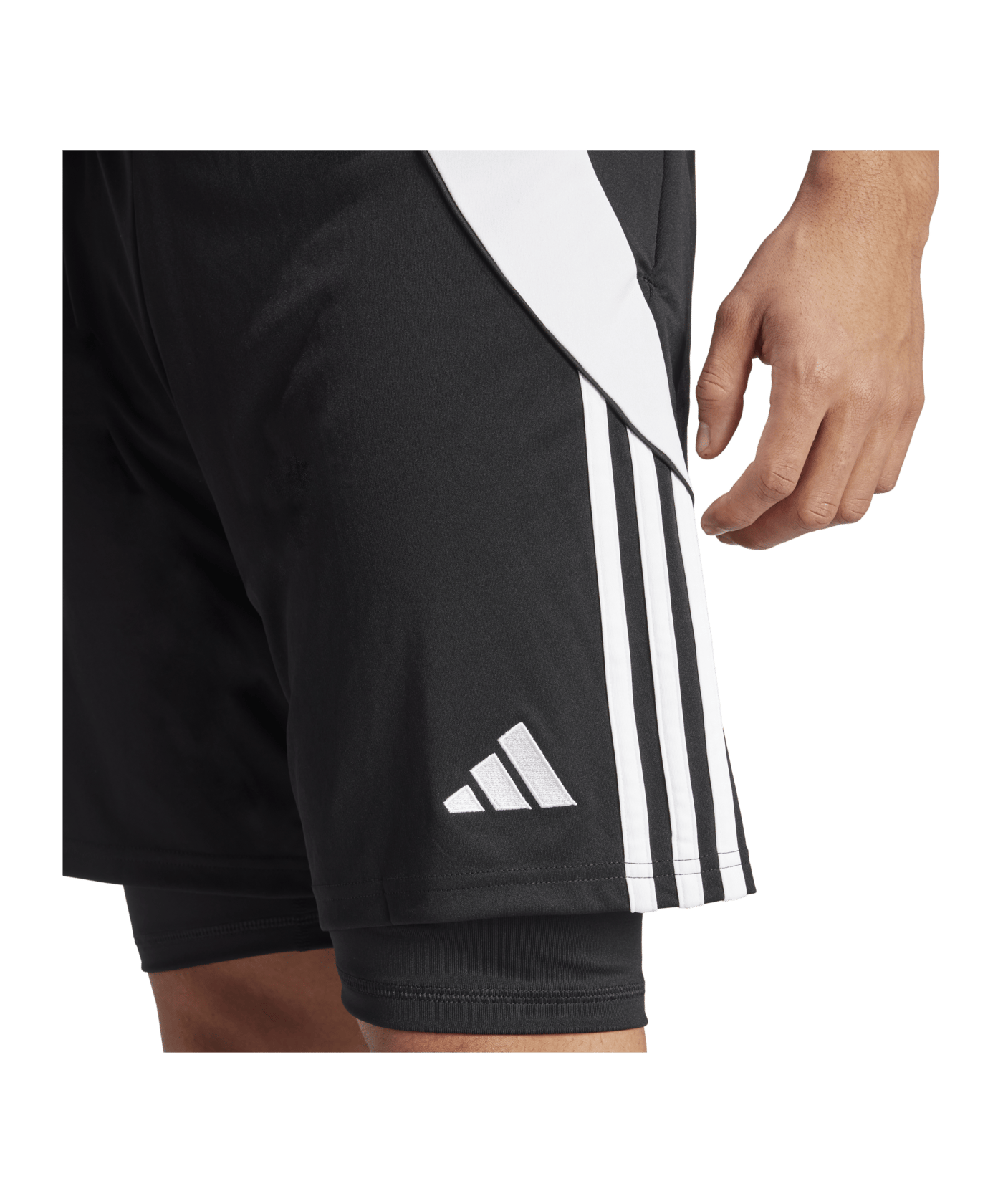 adidas Tiro 24 2in1 Short Schwarz Weiss - schwarz