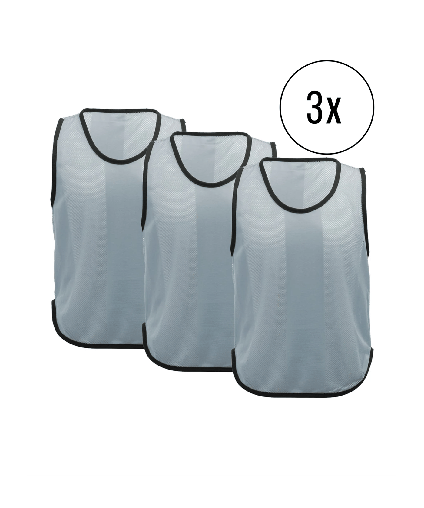 Cawila Trainingsleibchen UNI 3er Set Grau | Leibchen Fußball - grau