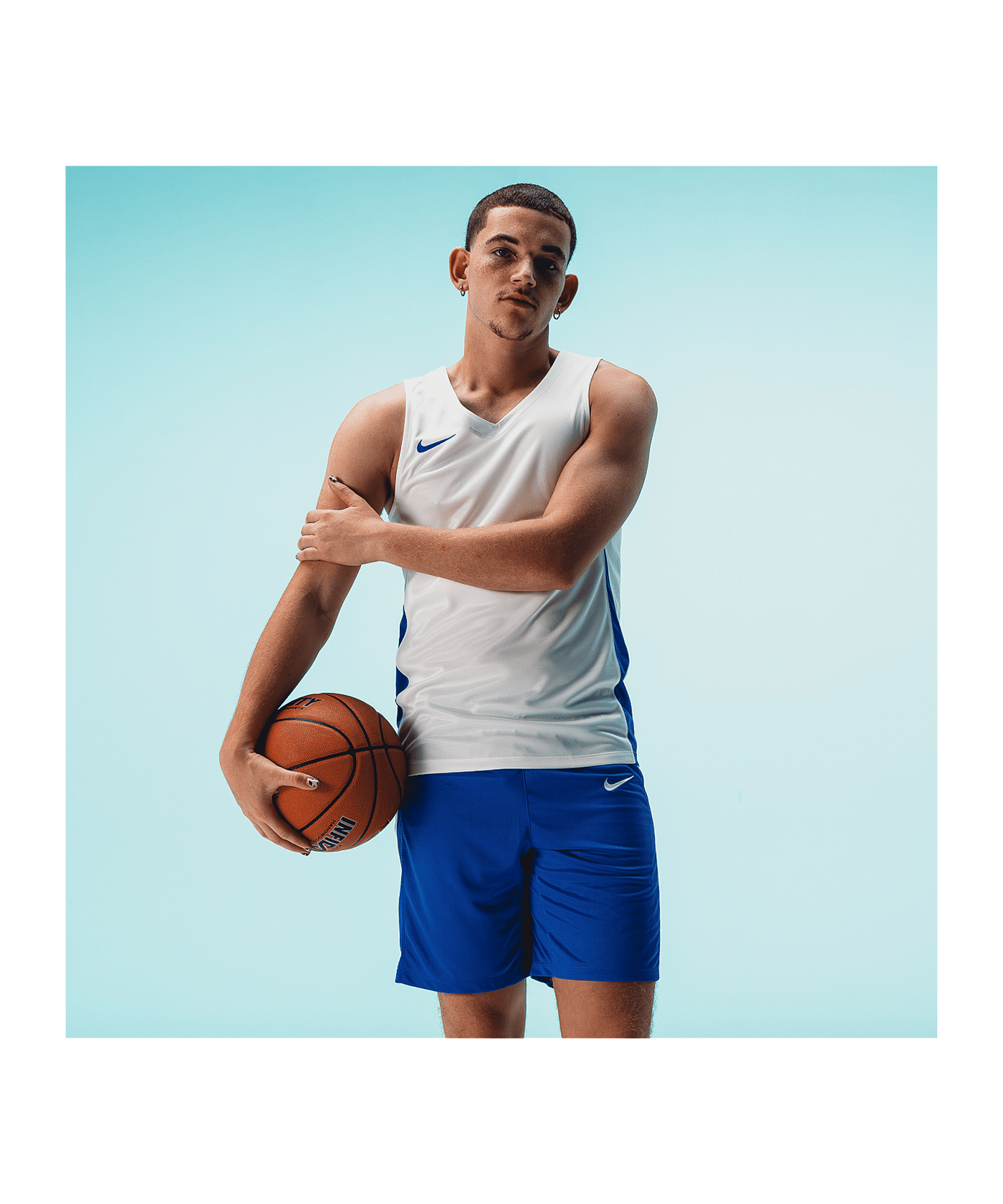 Nike Team Basketball Stock Short Blau Weiss F463 - blau