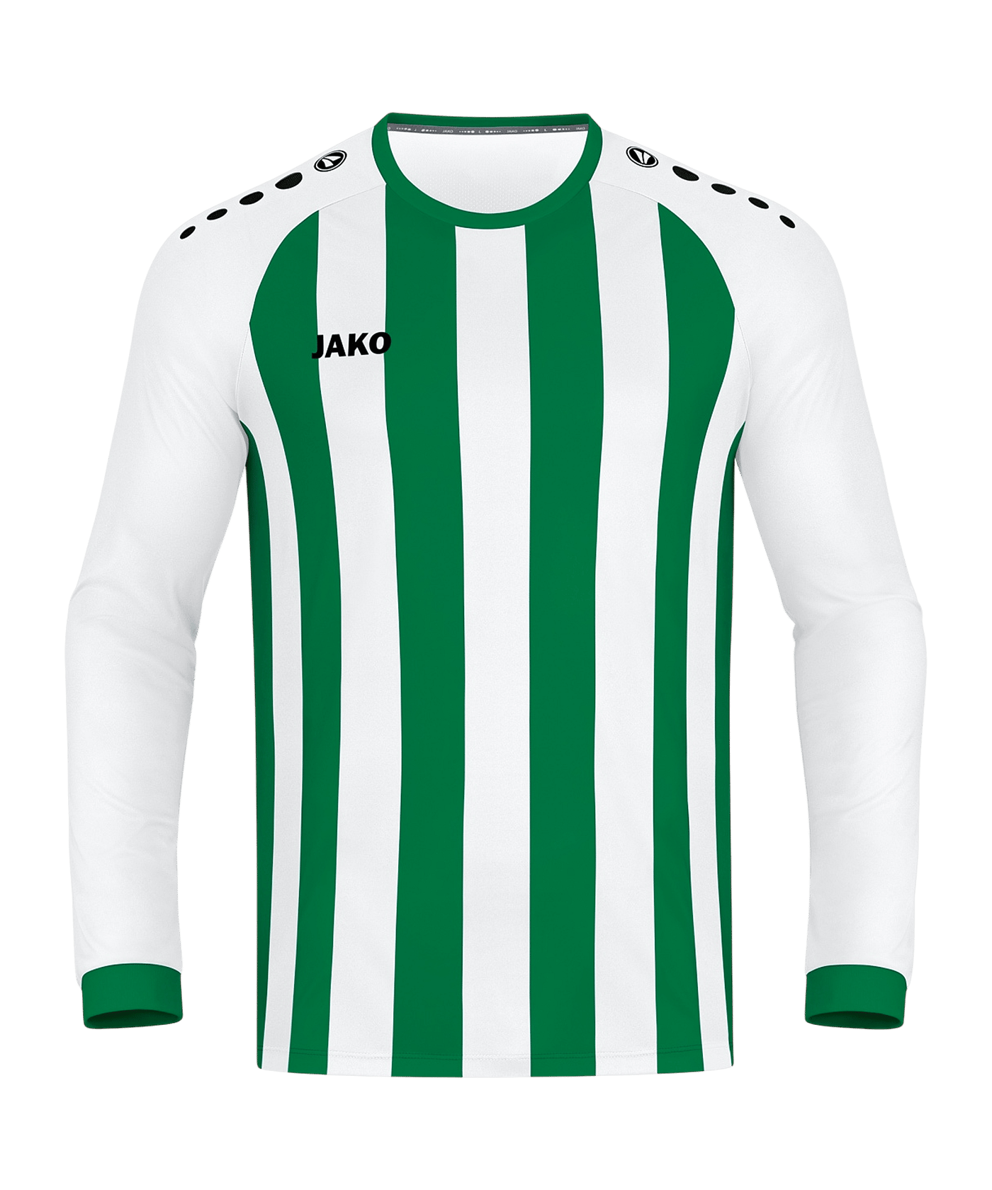 JAKO Inter Trikot langarm Weiss Grün F013 - weiss