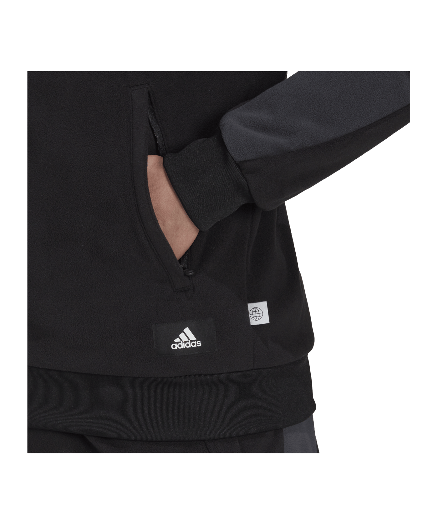 adidas Future Icons Fleece Trainingsjacke Schwarz - schwarz