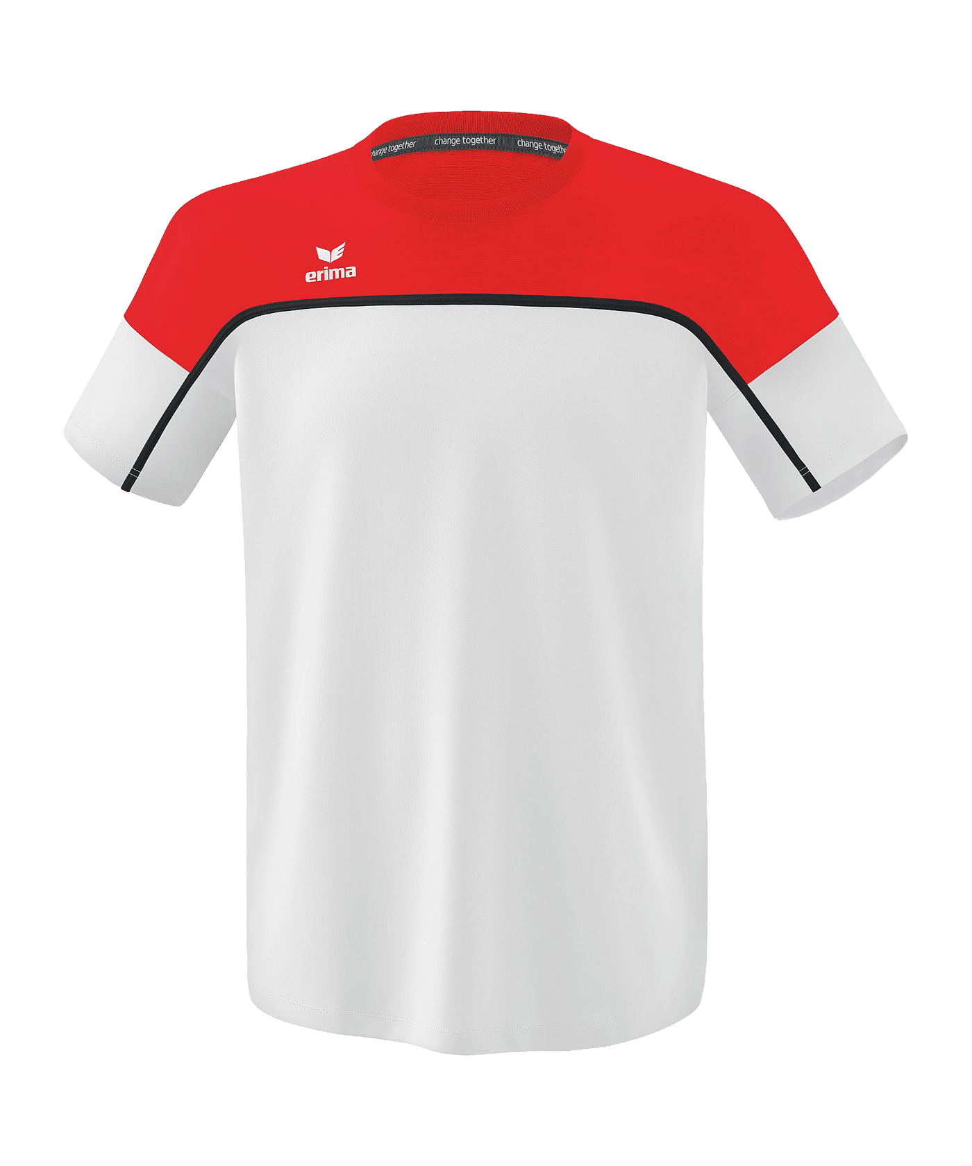 Erima Change by T-Shirt Weiss Rot | - weiss