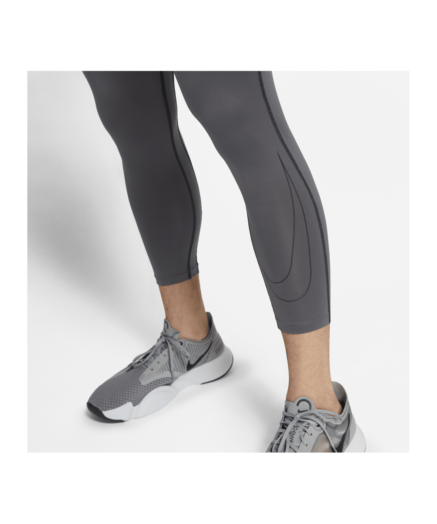 Nike Pro Dri-FIT 3/4 Tight Grau Schwarz F068 - grau