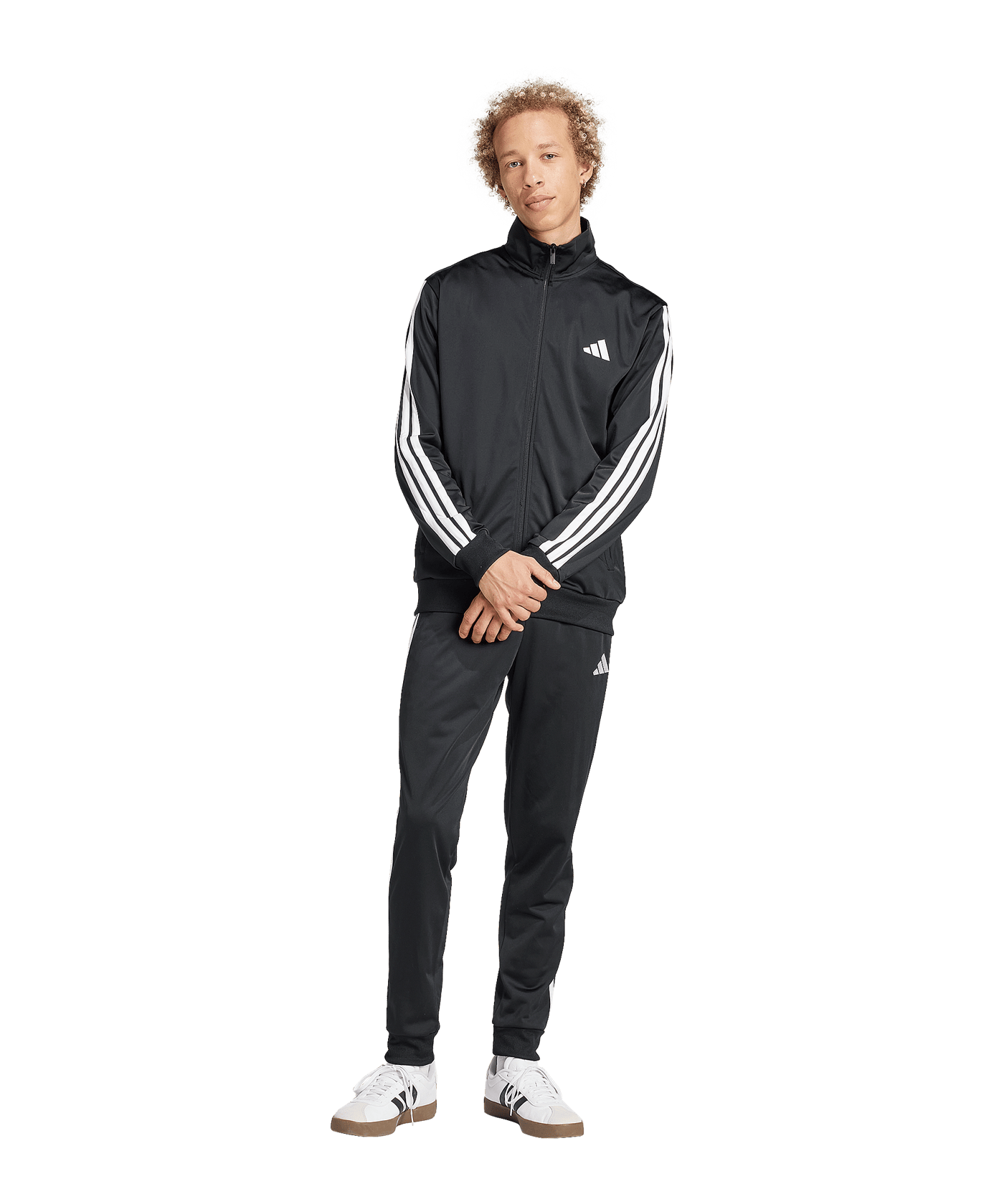 adidas 3 Stripes Trainingsanzug Schwarz - schwarz