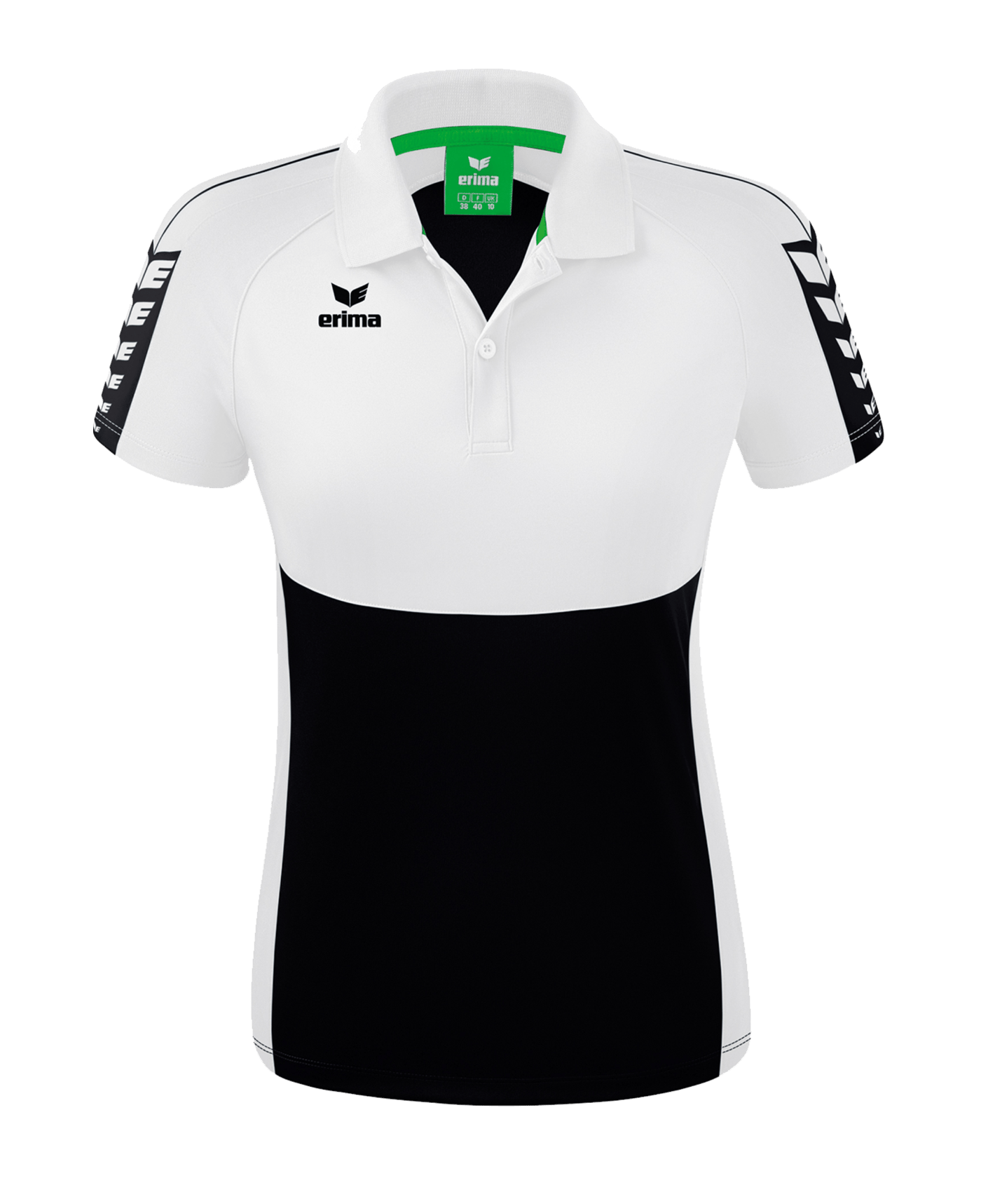 Erima Six Wings Poloshirt Damen Schwarz Weiss - schwarz