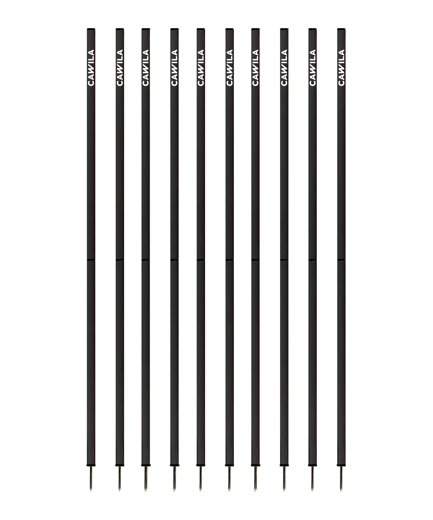Cawila ACADEMY Slalomstangen 10er Set (33mmx170cm) Schwarz - schwarz