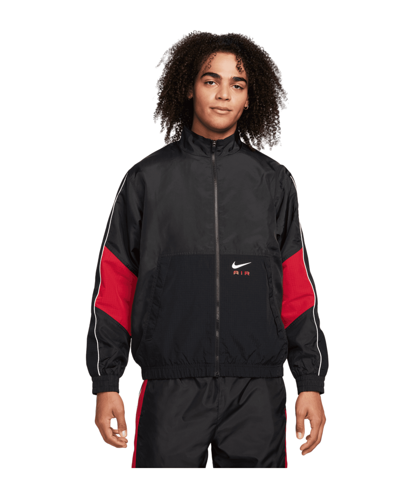 Nike Woven Air Jacke Schwarz Rot F011 - schwarz