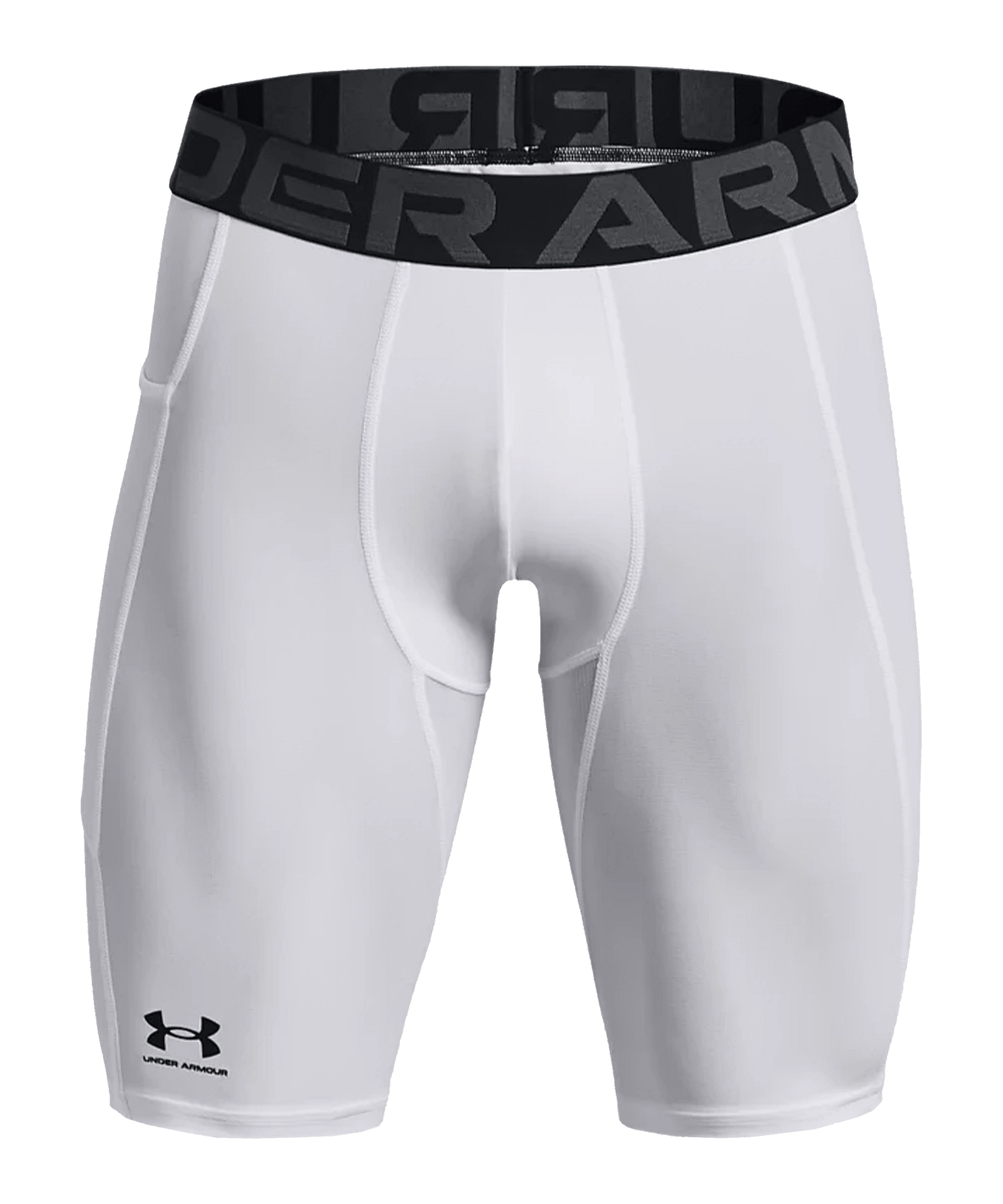 Under Armour HeatGear Long Short Weiss F100 - weiss