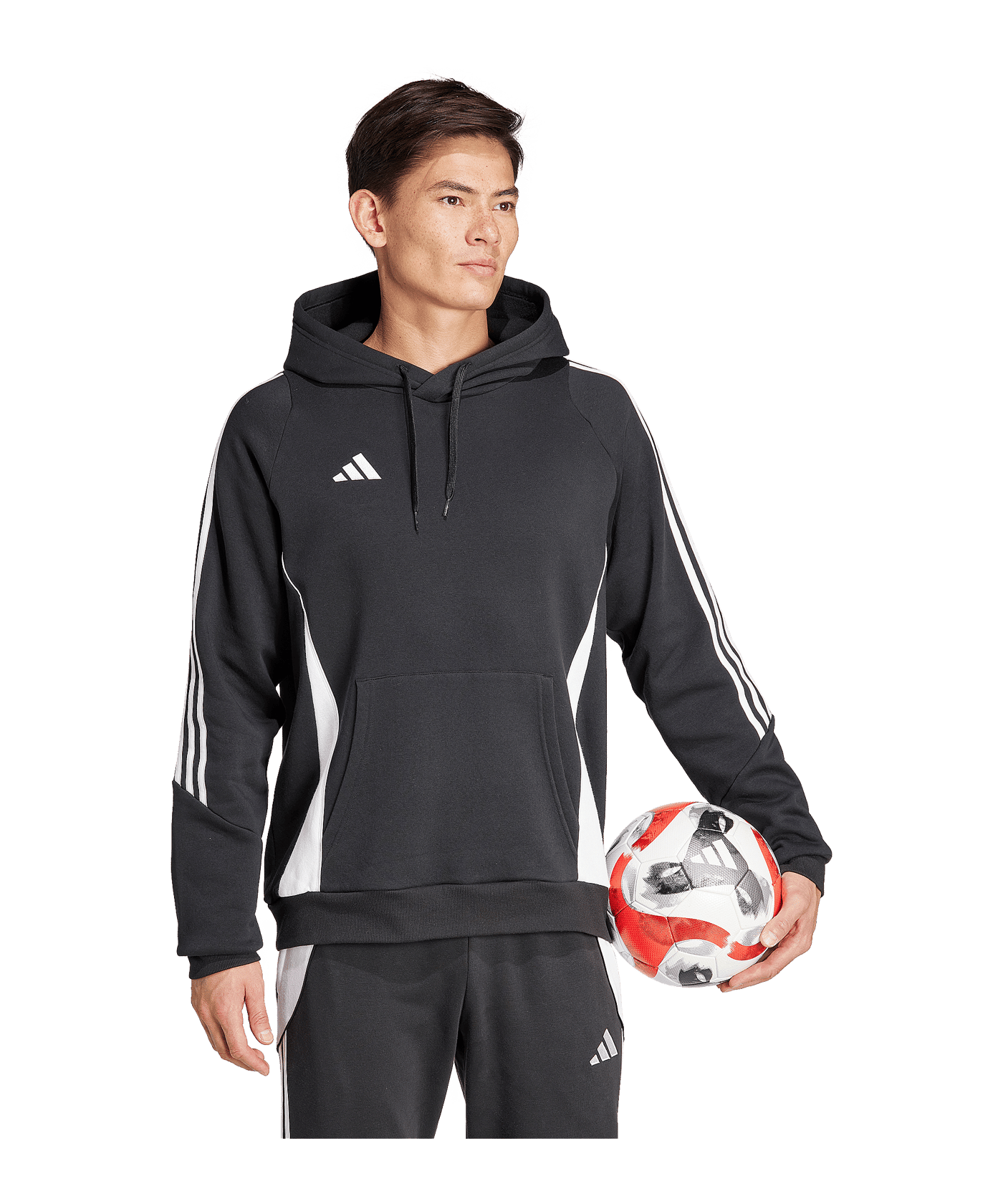 adidas Tiro 24 Hoody Schwarz Weiss - schwarz