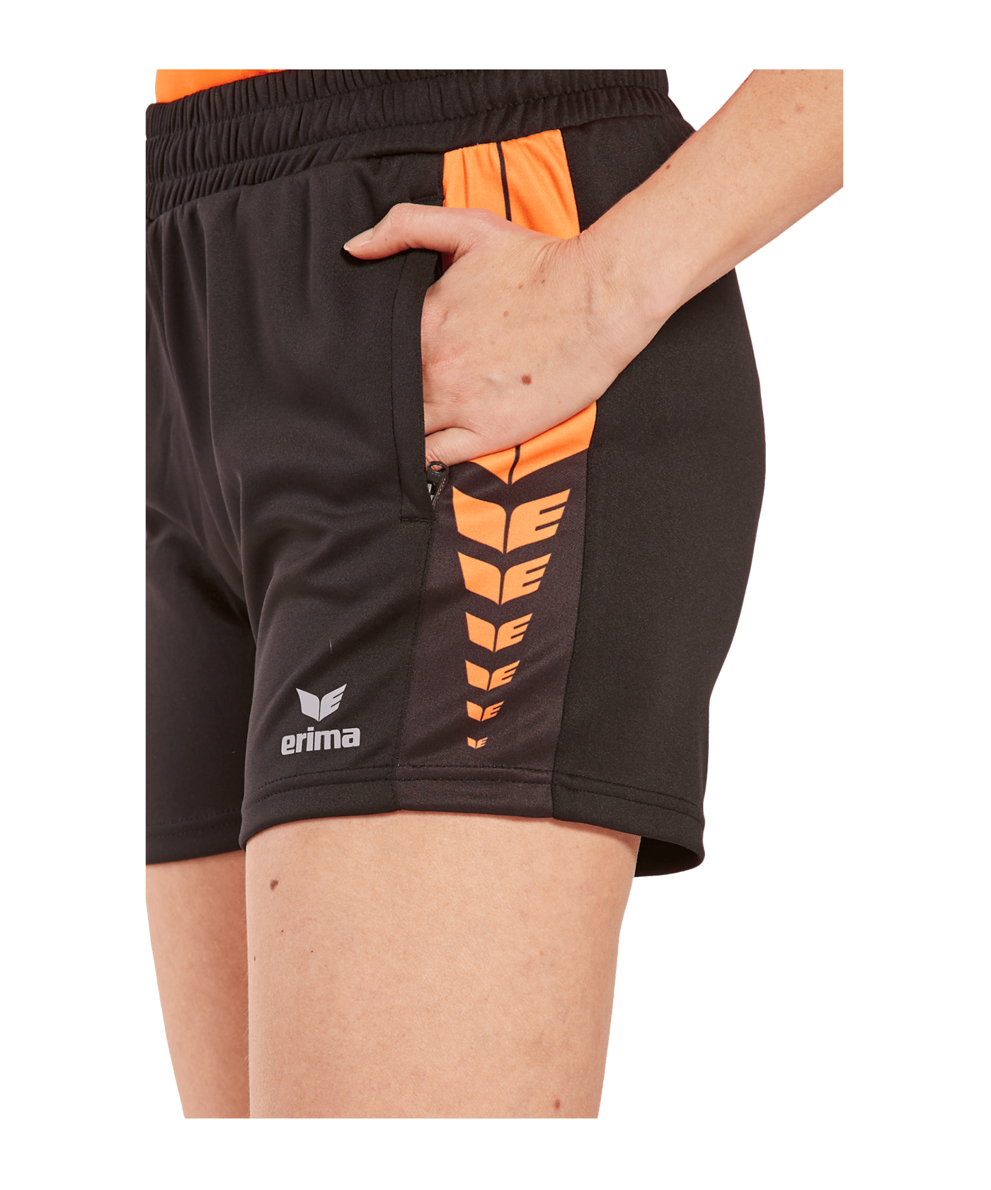 Erima Six Wings Worker Short Damen Schwarz Orange - schwarz