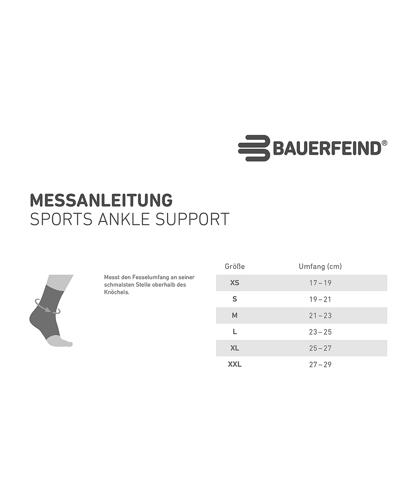 Bauerfeind Sports Ankle Support (Rechts) Bandage Schwarz - schwarz