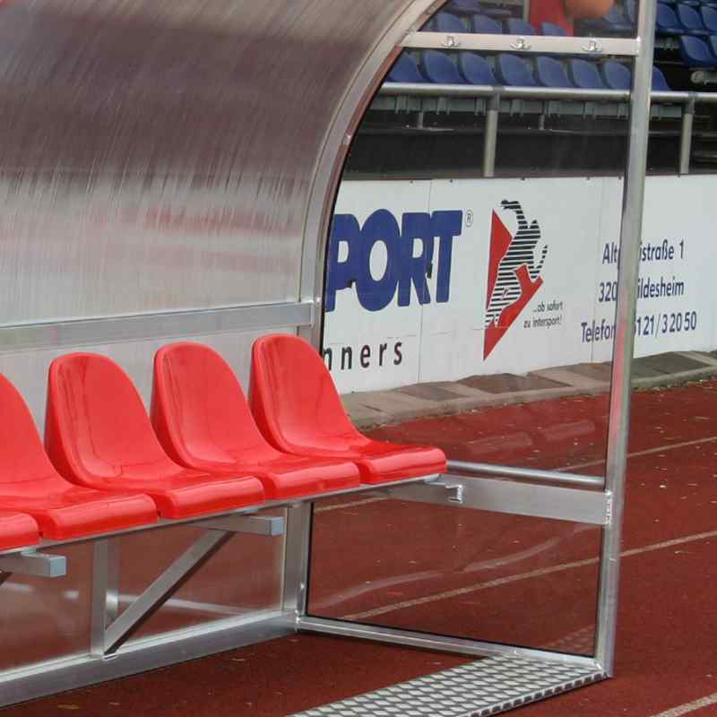 Spielerkabine Champion - vollverschweißt | Sitzfarbe blau
