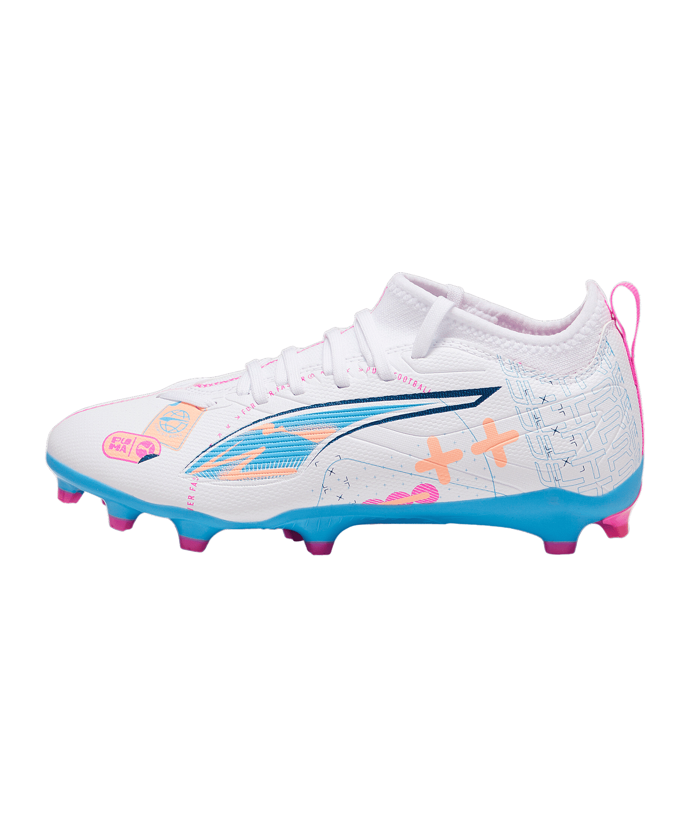 PUMA ULTRA 5 Match FG/AG Volume Up Jr Kids Weiss Blau F01 - weiss