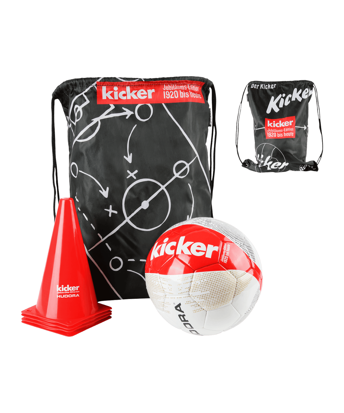 kicker Hudora Fußball-Set "kicker Edition" Matchplan - schwarz