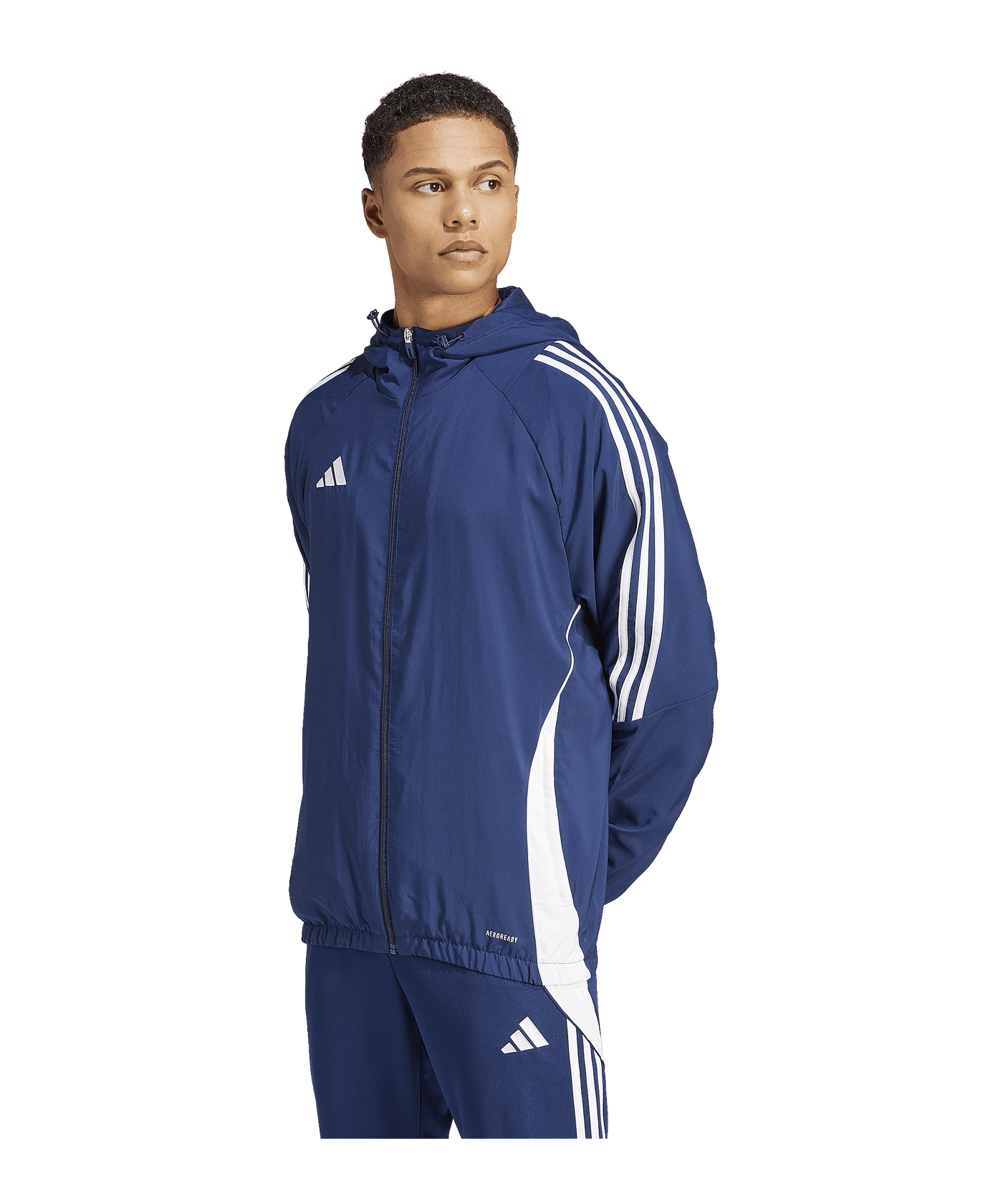 adidas Tiro 24 Windbreaker Blau Weiss - blau