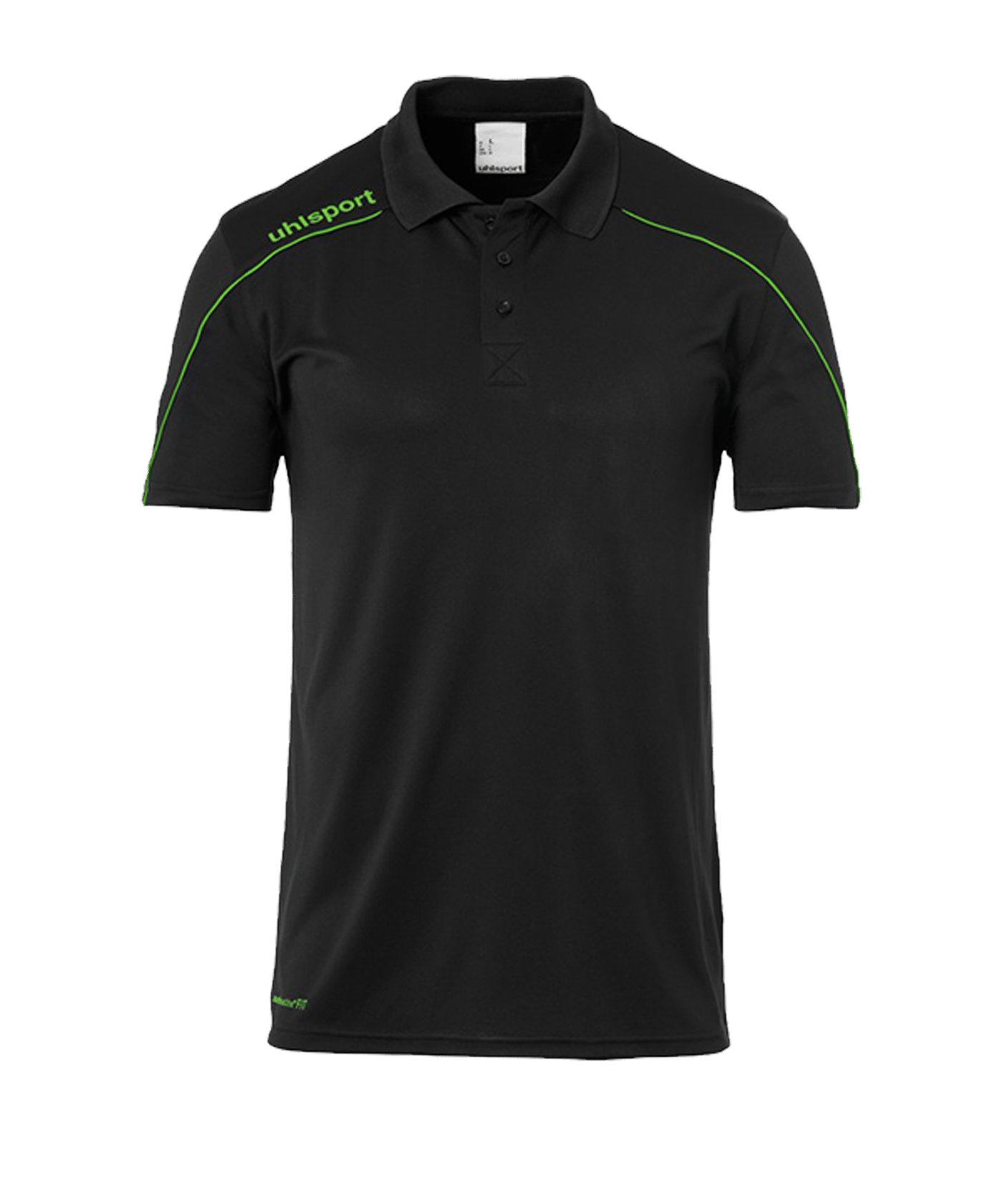 Uhlsport Stream 22 Poloshirt Schwarz Grün F24 - schwarz