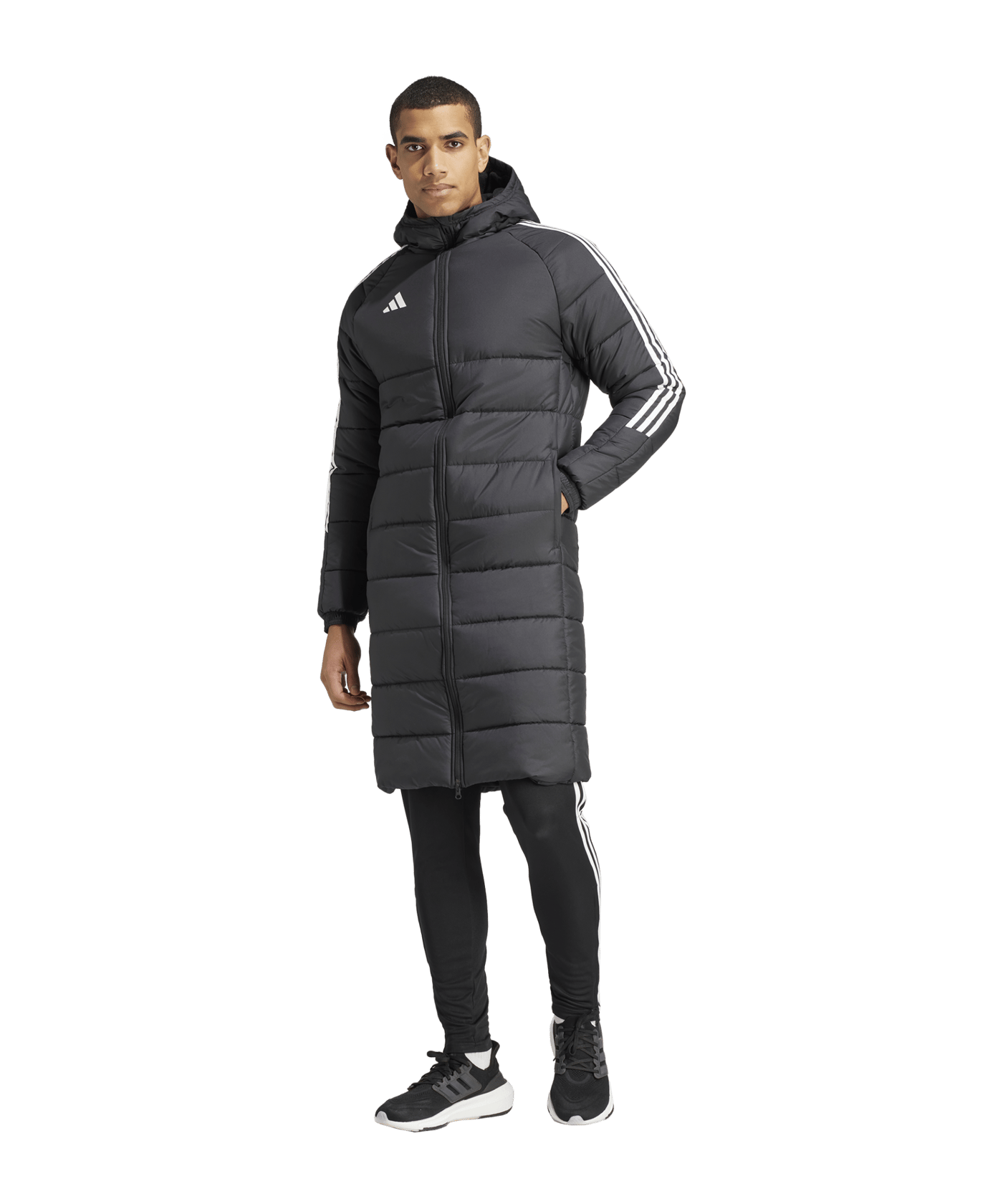 adidas Tiro 24 Long Coachjacke Schwarz Weiss - schwarz