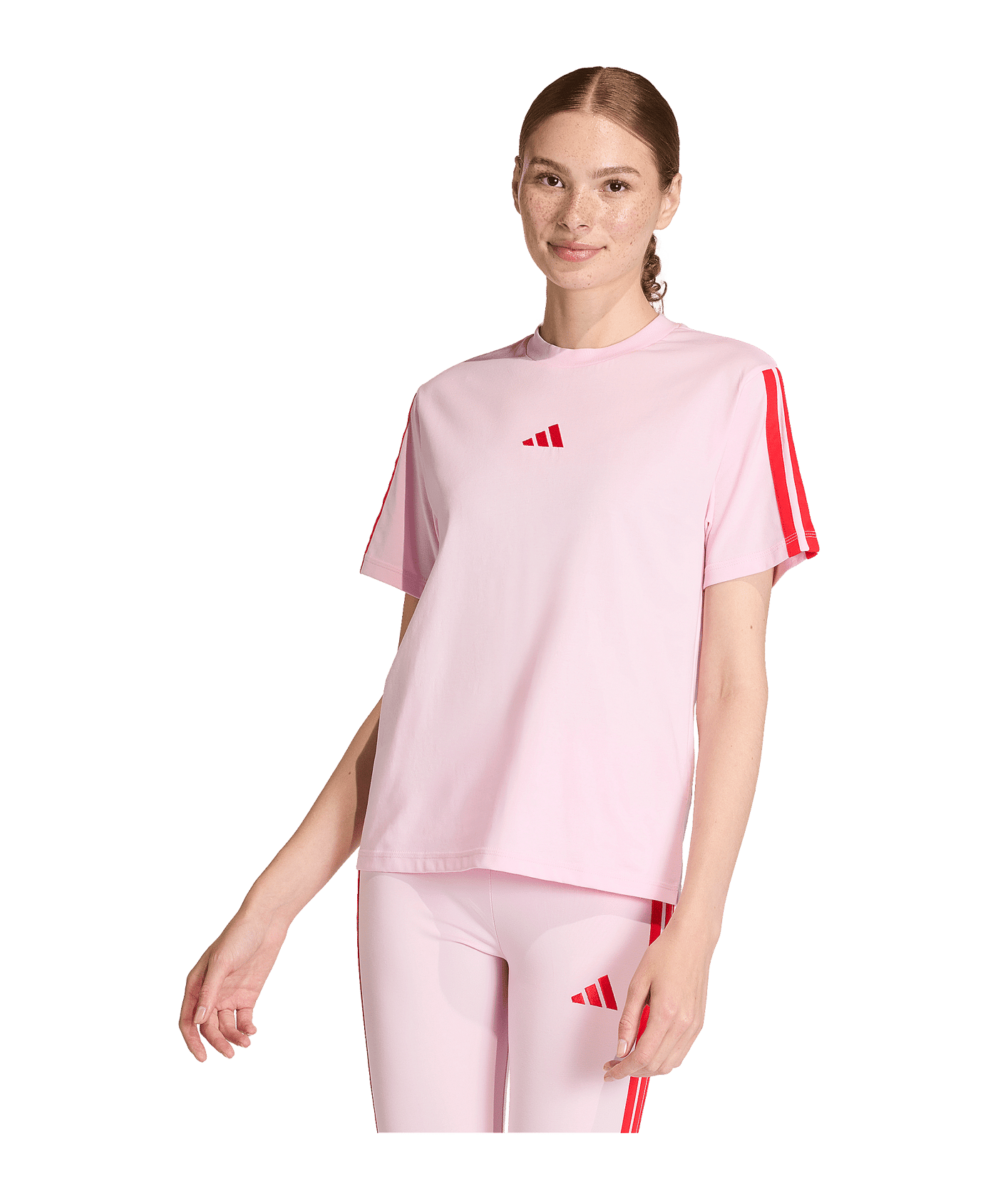adidas Essentials 3 Stripes T-Shirt Damen Rosa - rosa