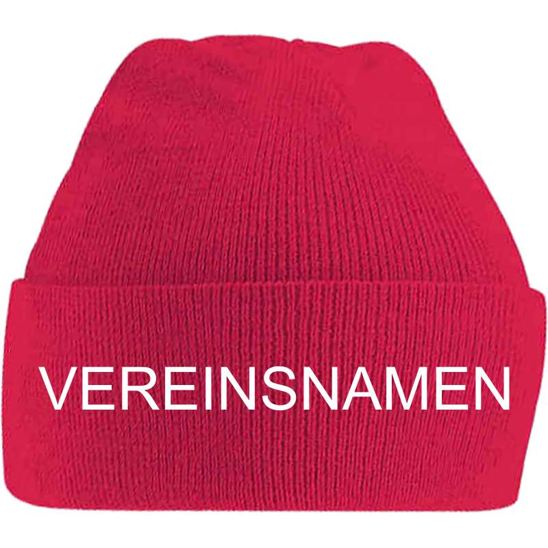 Strickmützen inkl. gesticktem Vereinsnamen | rot - rot