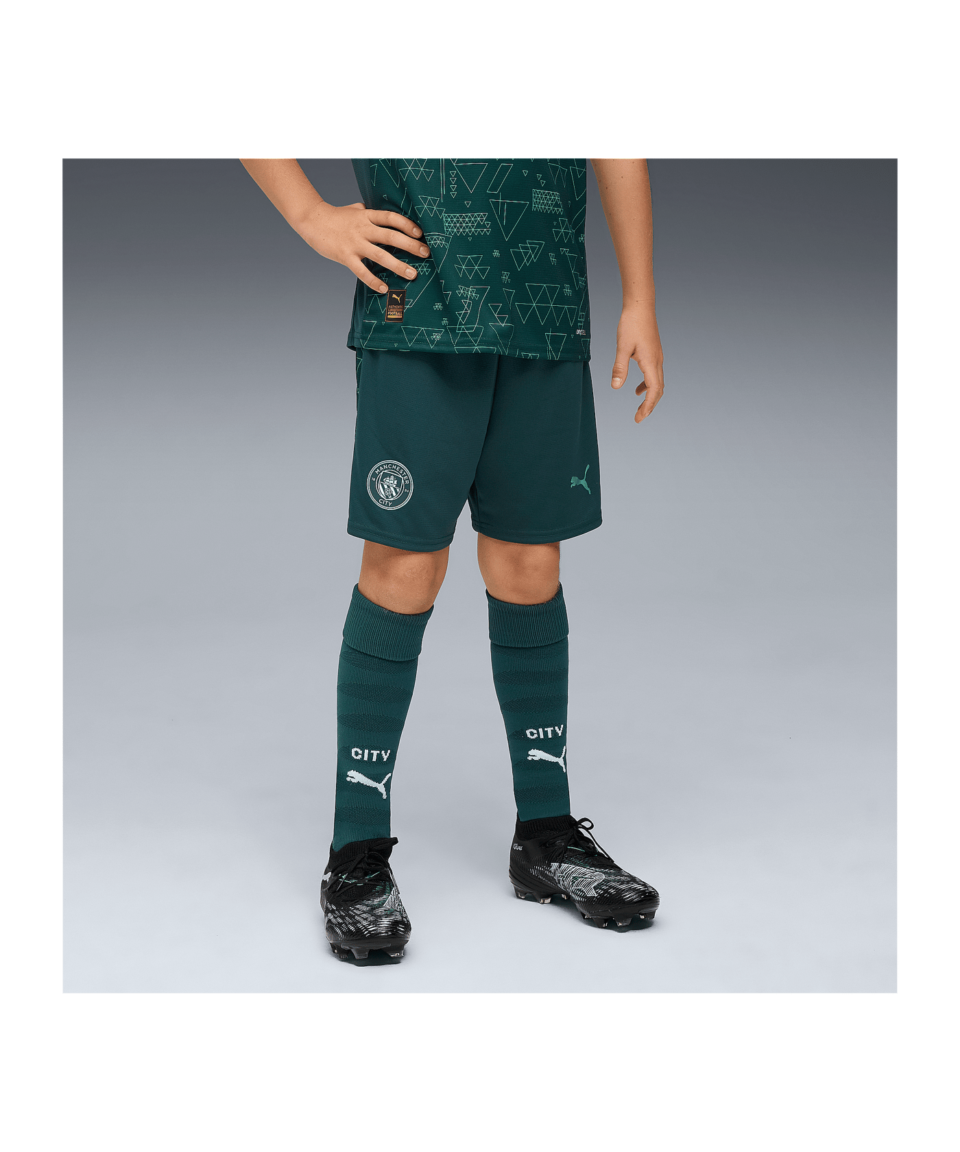 PUMA Manchester City Replica Short Kids Grün F04 - gruen